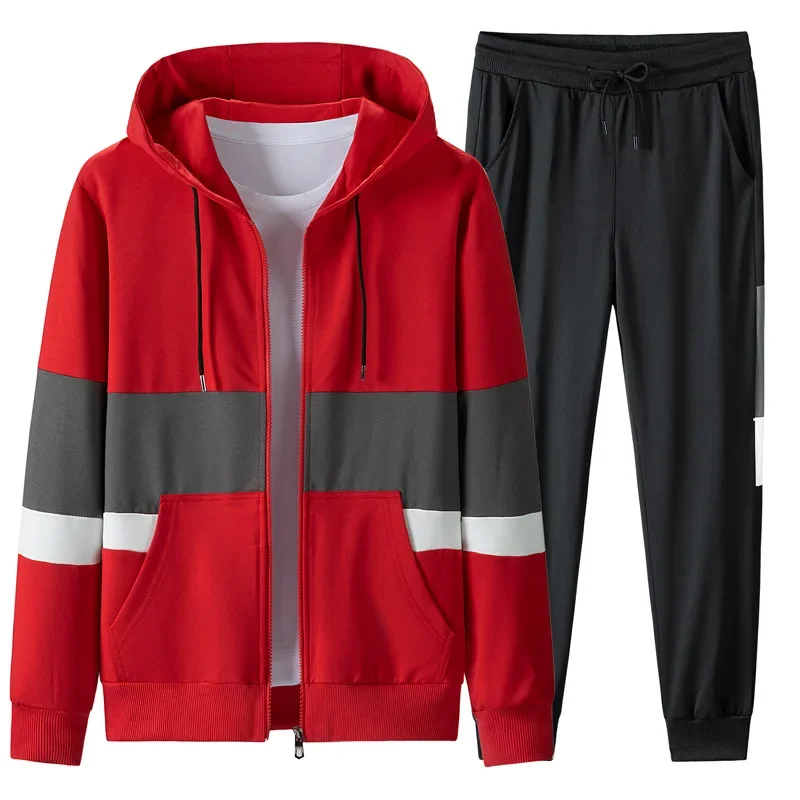 2024 Men\'s Sweatshirt Running Suit Autumn Thick Warm Tracksuit 2 Pieces Hoodies Sets Male Coat Fitness Gym Clothing