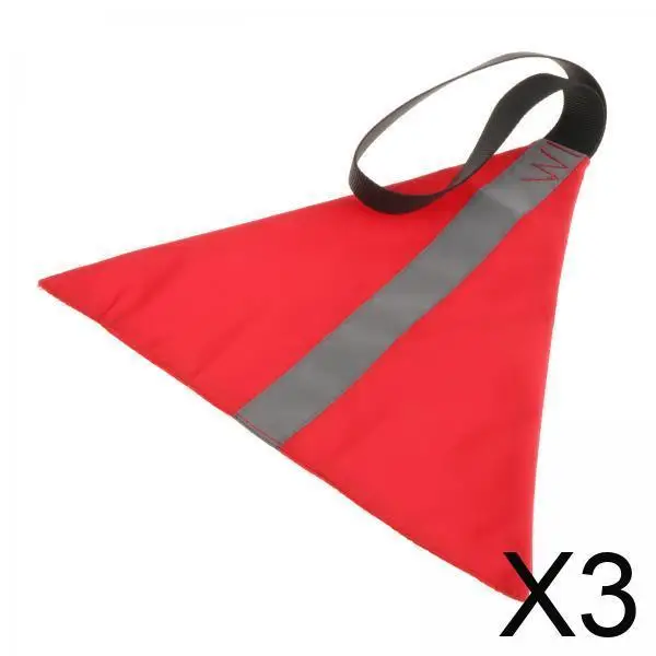 3x bandeira de viagem de caiaque bandeira de reboque de caiaque com faixa reflexiva bandeira de advertência para pesca de reboque, barco, acessórios
