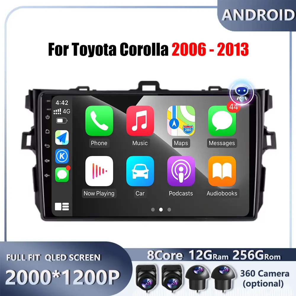 

Android 15, автомобильный радиоприемник, навигационный мультимедийный плеер для Toyota Corolla 2006, 2007, 2008, 2009, 2010, 2011, 2012, 2013, авто стереосистема Carplay
