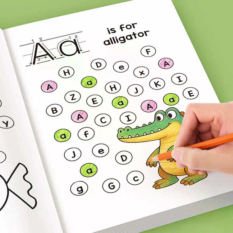 26 Alphabet Practicing Uppercase And Lowercase Letters English Coloring Book Pen Control Training Handwriting Practice Book