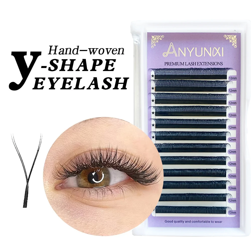 YY Shape Eyelash Extensions Two Tip Eyelashes Brazilian Volume Fan Lash High Quality Natural Lashes Profession Cilios YY