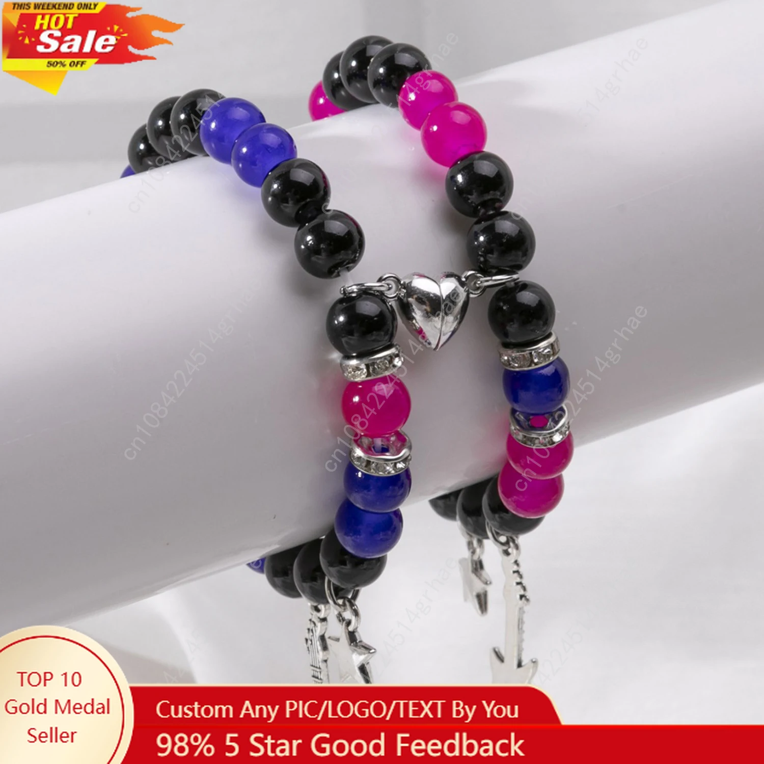 

1Set Elastic Beads Love Magnetic Attraction Couple Bracelet Tv Girl Matching Bracelets Who Really Cares Album Inspired Bracelets