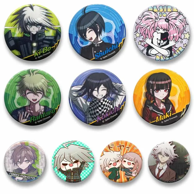 Anime Game Serious D-Danganronpa Brooch Cartoon Makoto Byakuya Celestia Cosplay Badge Jewelry Pins Accessories Collection Gifts