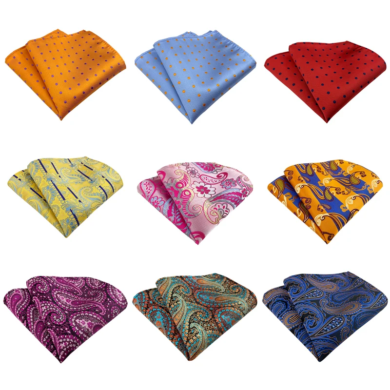 العلامة التجارية منديل رجل الأزهار بيزلي مخطط صالح حفلة رسمية جيب مربع منديل الصدر منشفة دعوى اكسسوارات الرجال ربطة العنق #1