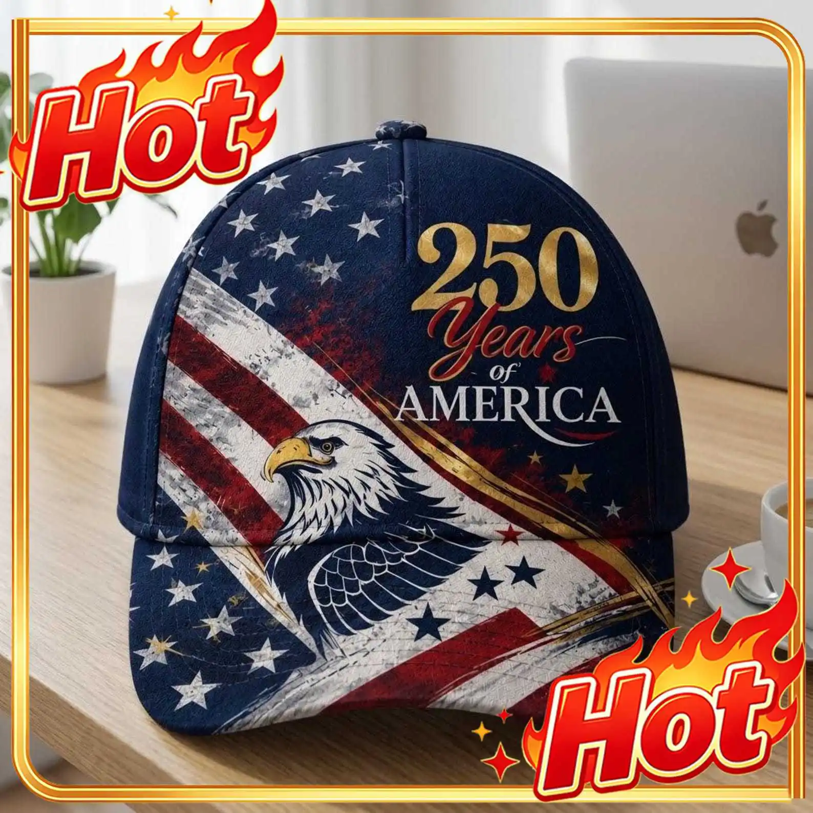 Custom USA 250 Years Anniversary Classic Hat, Vintage US Flag Baseball Hat, Patriotic Cap, American Eagle Cap, 4th Of July Cap,