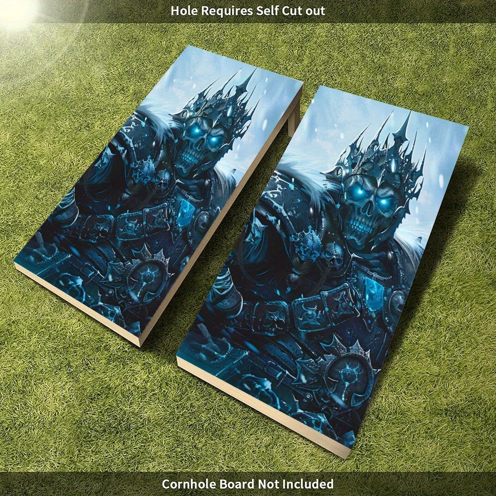 Papan Cornhole Tahan Air Ice Abyss Dead Soul, Desain Papan Permainan Luar Ruangan PVC, Sempurna untuk Aktivitas Olahraga & Rekreasi