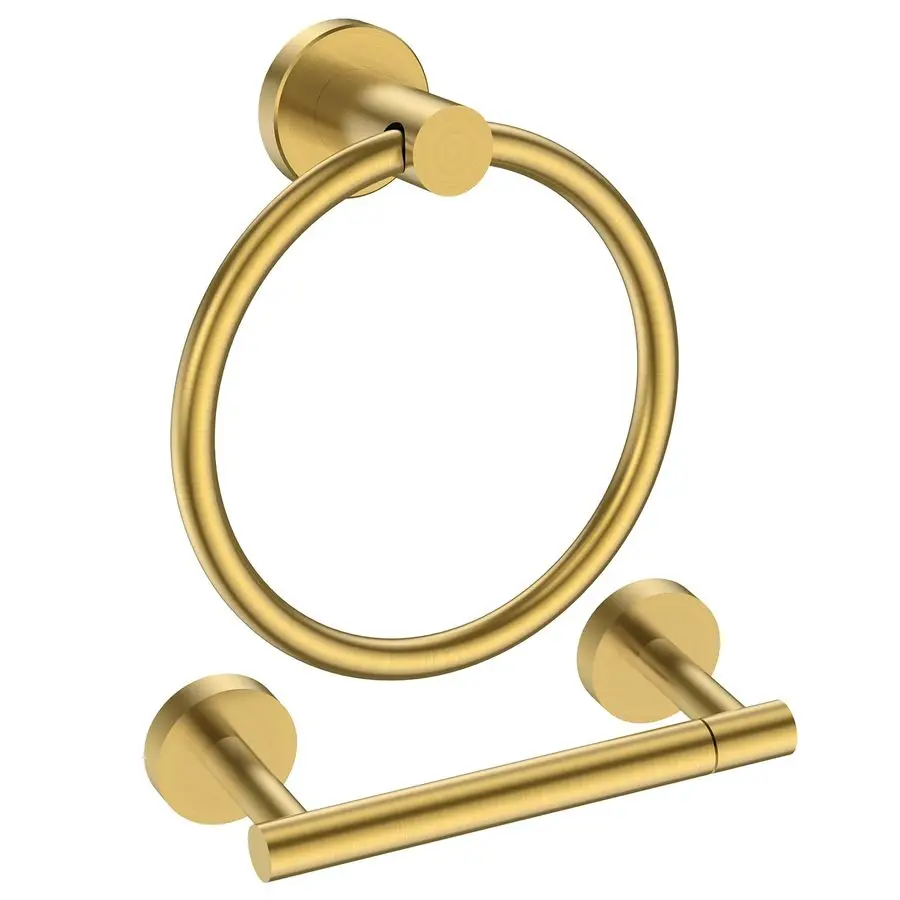 

Держатель для туалетной бумаги настенный, из нержавеющей стали SUS304, с двойной поворотной стойкой, держателем для рулонов и кольцом для полотенец для ванной комнаты