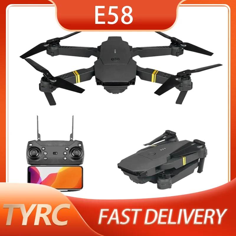 TYRC Mini RC Drone With 4K Camera  HD Wifi Fpv Photography Foldable Quadcopter Fixed Height Professional Drones E58 Toys Boy