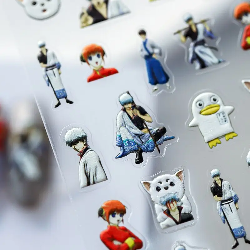 สติกเกอร์ติดเล็บกินทามะ ซากาตะ กินโทกิ คากุระ อนิเมะ ของตกแต่งน่ารัก การ์ตูน สติกเกอร์ติดเล็บแบบมีกาวในตัว ของขวัญใหม่