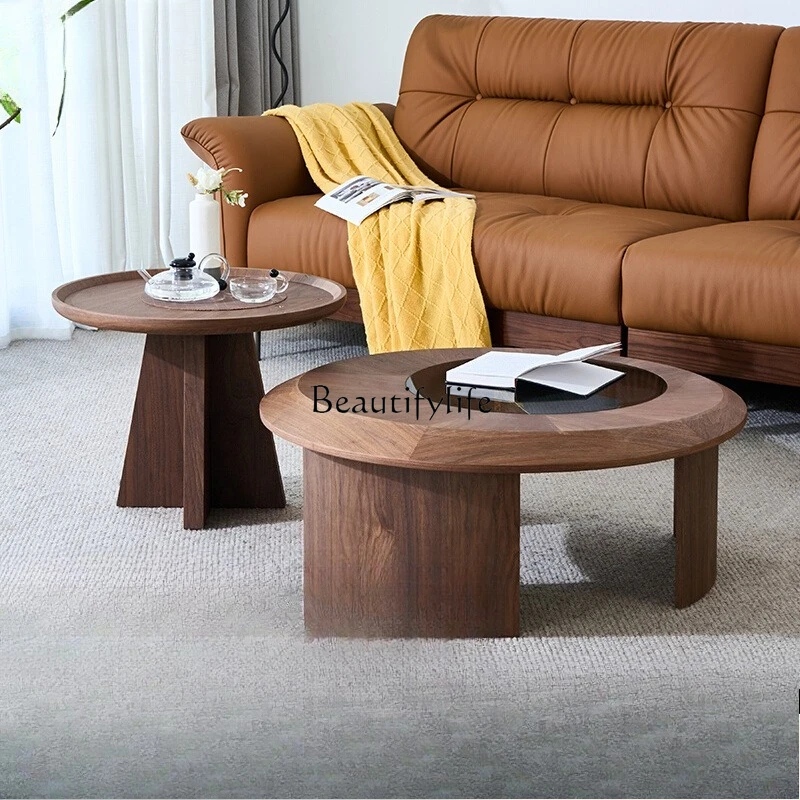 

Medieval style size round combination coffee table living room home modern simple mobile coffee table