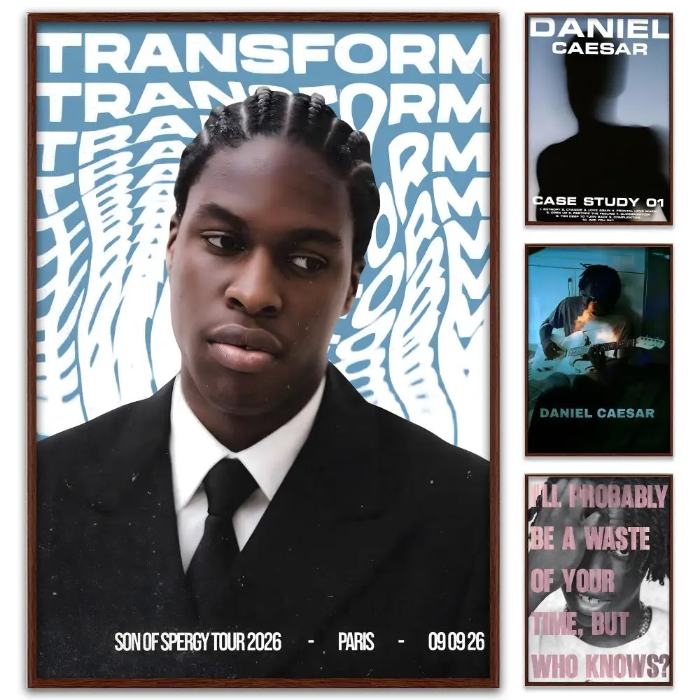 Daniel Caesar R&B Singer Music Artist Poster Self-Adhesive PP Paper HD Wall Decal for Study Living Room Garage DIY Gift