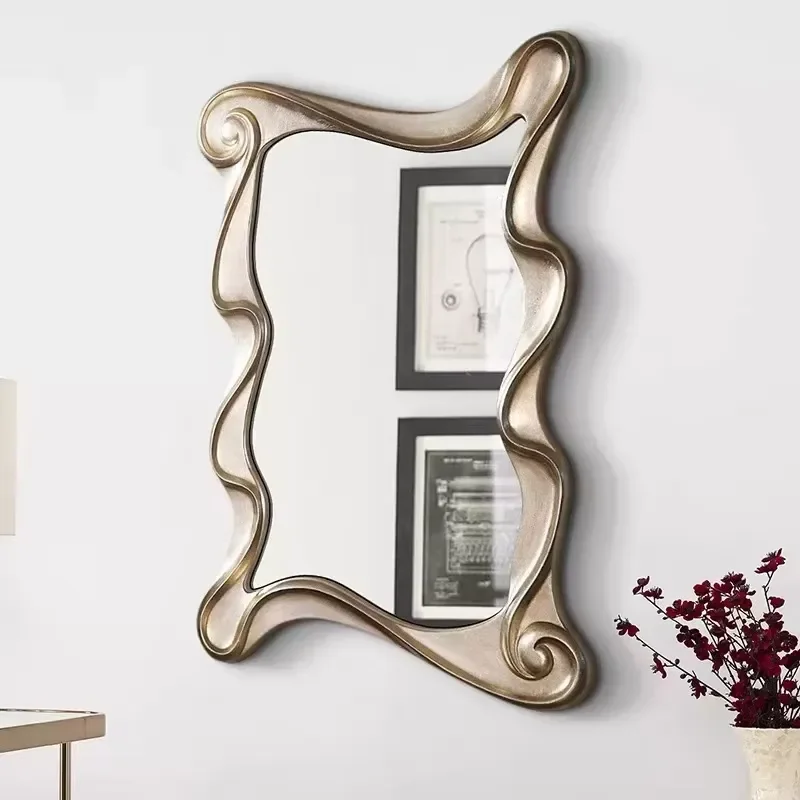 70x90cm Elegant Bathroom Vanity Art Wall Mirror Hanging Decorative Mirror for Home Interior Design