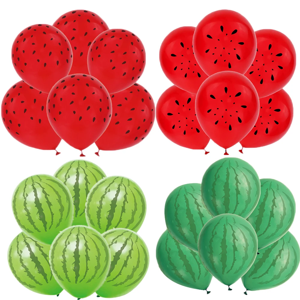 10pcs Watermelon Balloons Multi Type Watermelon Latex Balloon For Summer Pool Party Wedding Kids Birthday Party Decorations