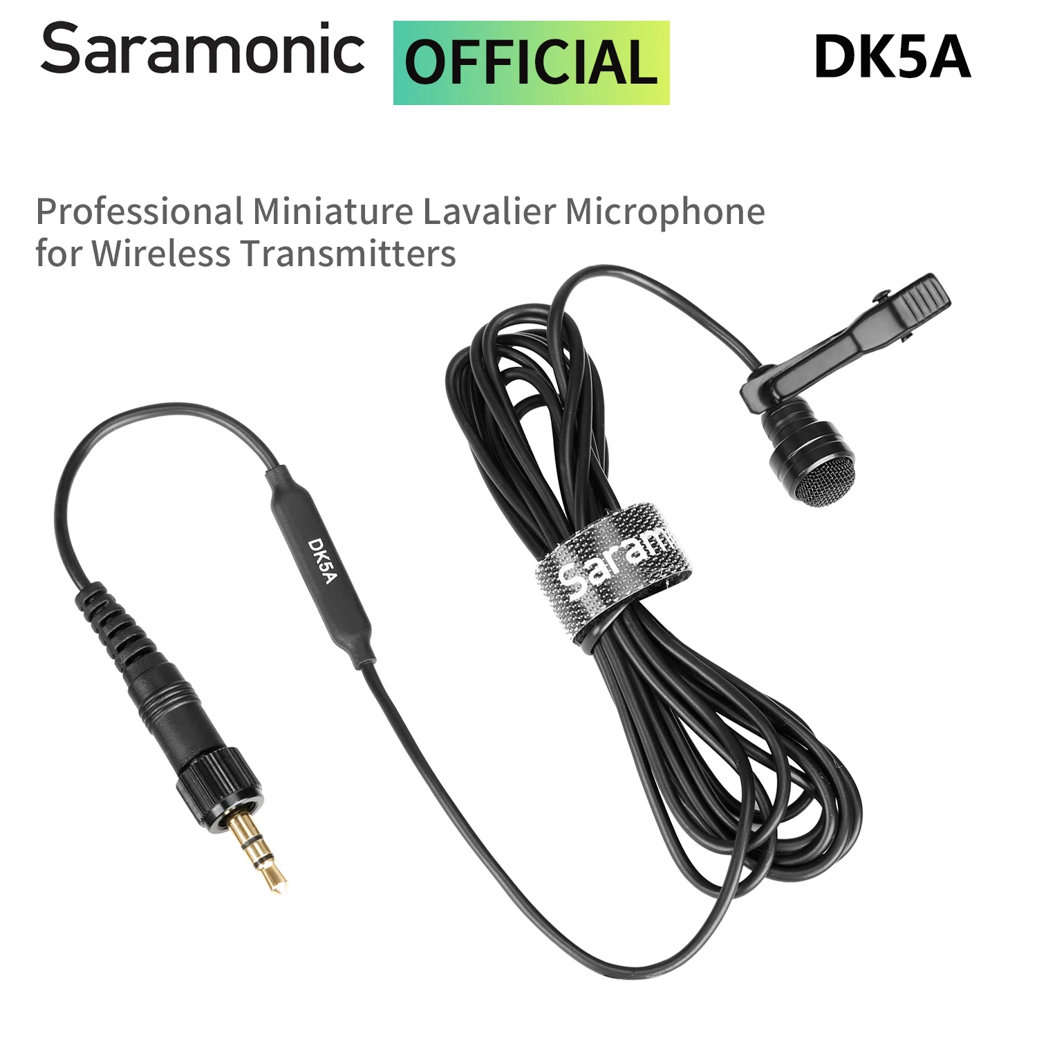 Saramonic DK5A 3.5mm Locking TRS Clip-on Condenser Lavalier Lapel Microphone for RODE/SENNHEISER/TASCAM/ZOOM Streaming Youtube