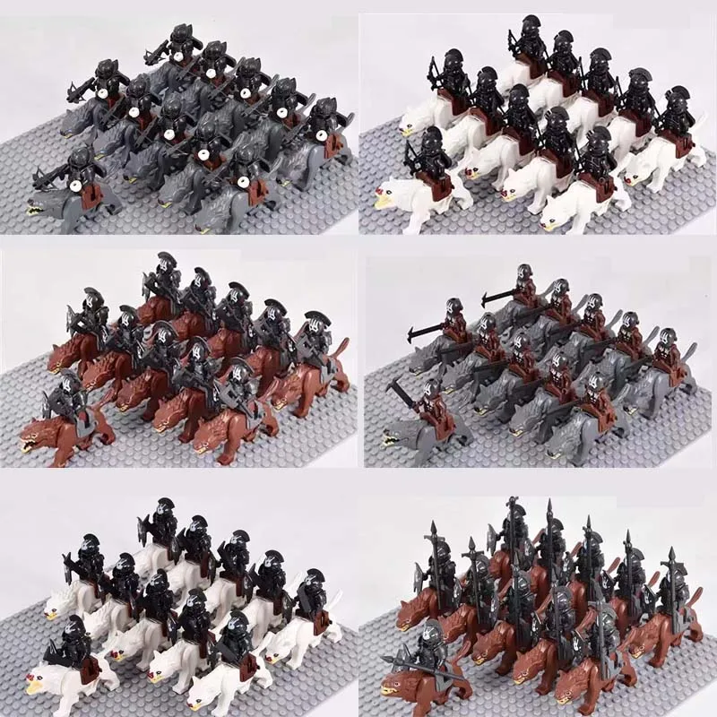 Medieval Military Lord Of Elven Guard Army Orcs Figures Building Block Dwarves Warriors The Rings Children Mini Assembled Gift