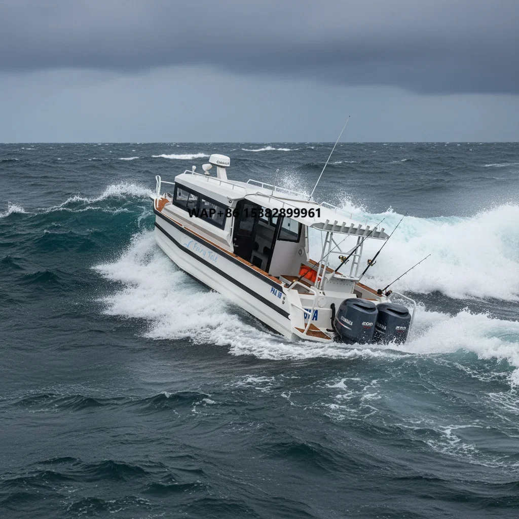 9M 30ft Gospel Aluminum Speed Boat with Plate Cabin Easy Craft Pontoon Tube Petrol Fishing Boats with Motor for Sale