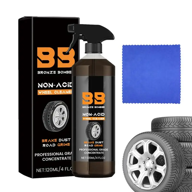 

Rim Cleaner Tire And Wheel Spray 120ml Car Wash Wheel Cleaning Spray Brake Dust Remover No Scrub Cleaner Spray For Cars