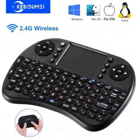 USB 2.4G Wireless Keyboard English Mini Keyboard Handheld Keyboard with Touchpad for PC Android Windows Mac OS LaptopTV BOX
