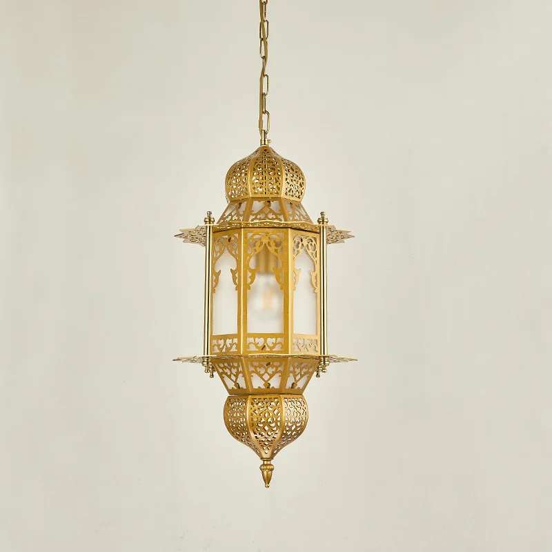 Moroccan Lantern Wedding Party Decoration Iron and Glass Gold Candle Lantern Wholesale Ramadan Lantern Indian Manufacturer