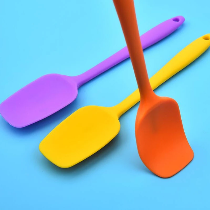 Hot Universal Heat Resistant Integrate Handle Silicone Spoon Scraper Spatula Ice Cream Cake Kitchen Tool Utensil