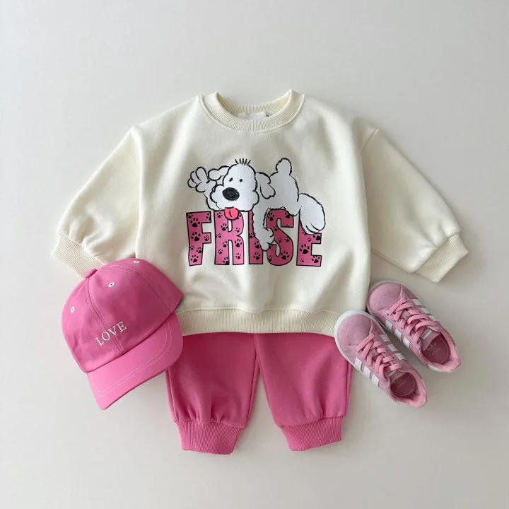 2024 Spring Boy Girl Children Cartoon Long Sleeve Tops+Casual Pants 2ps Baby Letter Print Sweatshirt Suit Kid Cotton Clothes Set