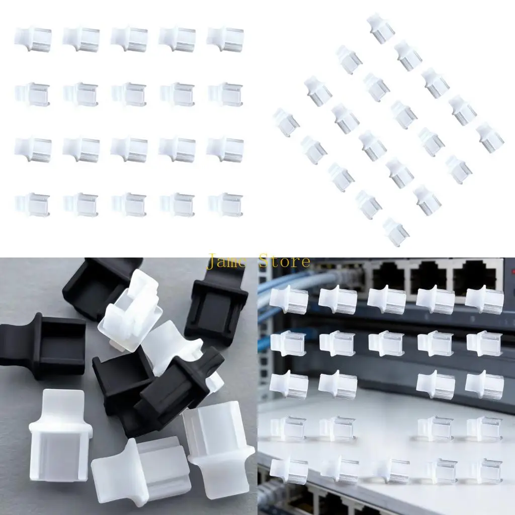 LX0B Silicone RJ45 LAN Port Cover Long Handle Dust Plugs To Prevent Dust Entry