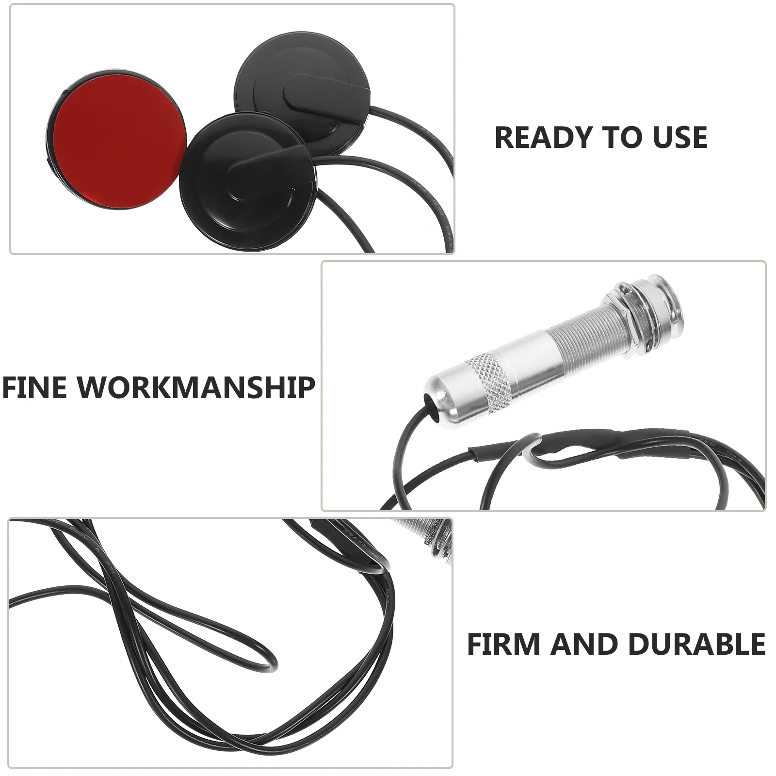 

Piezo Pickup Transducer For Guzheng Guitar Ukulele Violin Banjo String Instruments No Hole Installation Silver