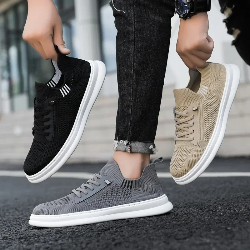 Hiking Sports Designer Casual Shoe 2025 Men's Casual Sports Flying Woven Thick Bottom Breathable Light Shoes Outdoor