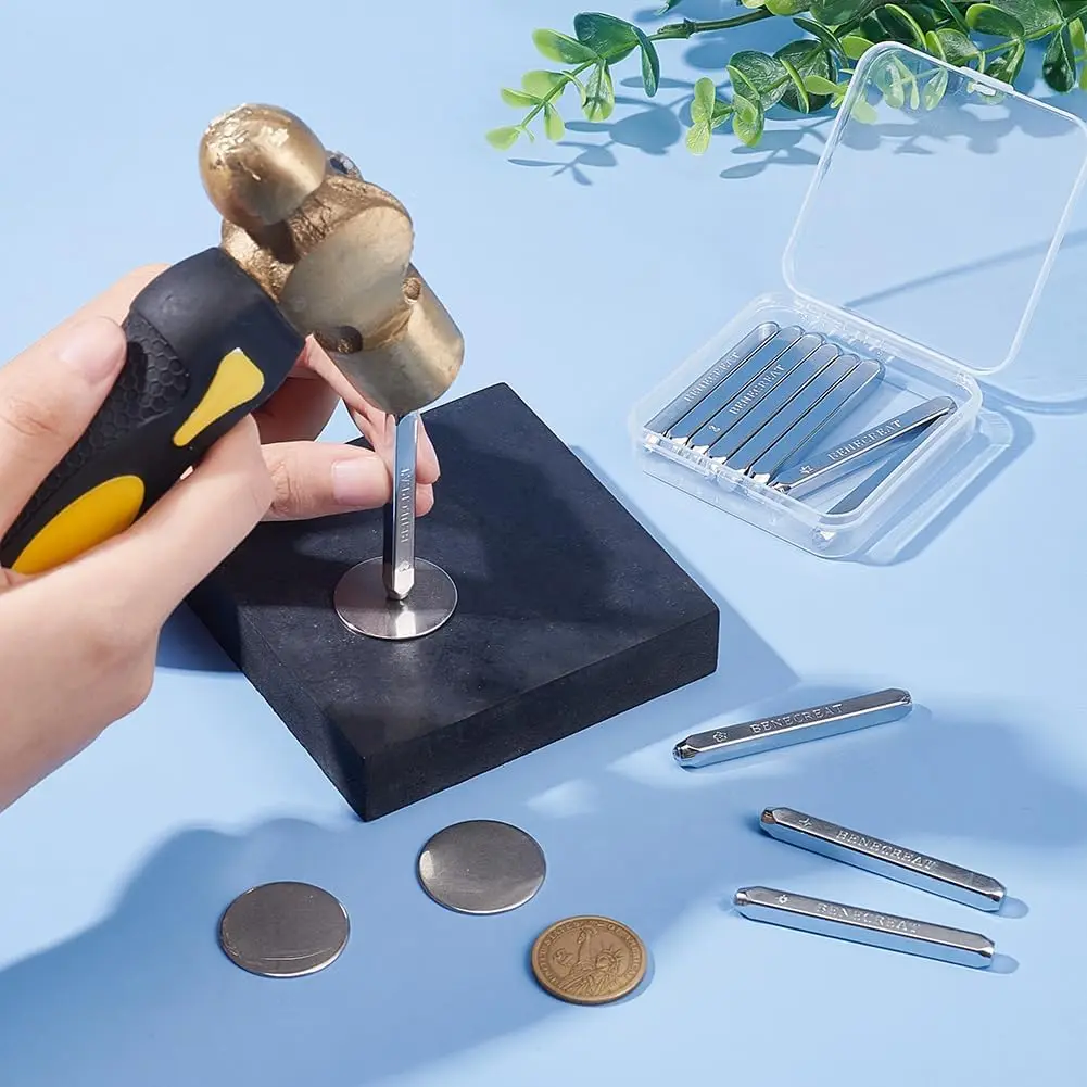 

12 pcs 3 mm Metal Stamp Punch Tools Set, Pattern Design Carving Embossing Stamp for Stamp/Punch Metal Jewelry, Leather and Wood