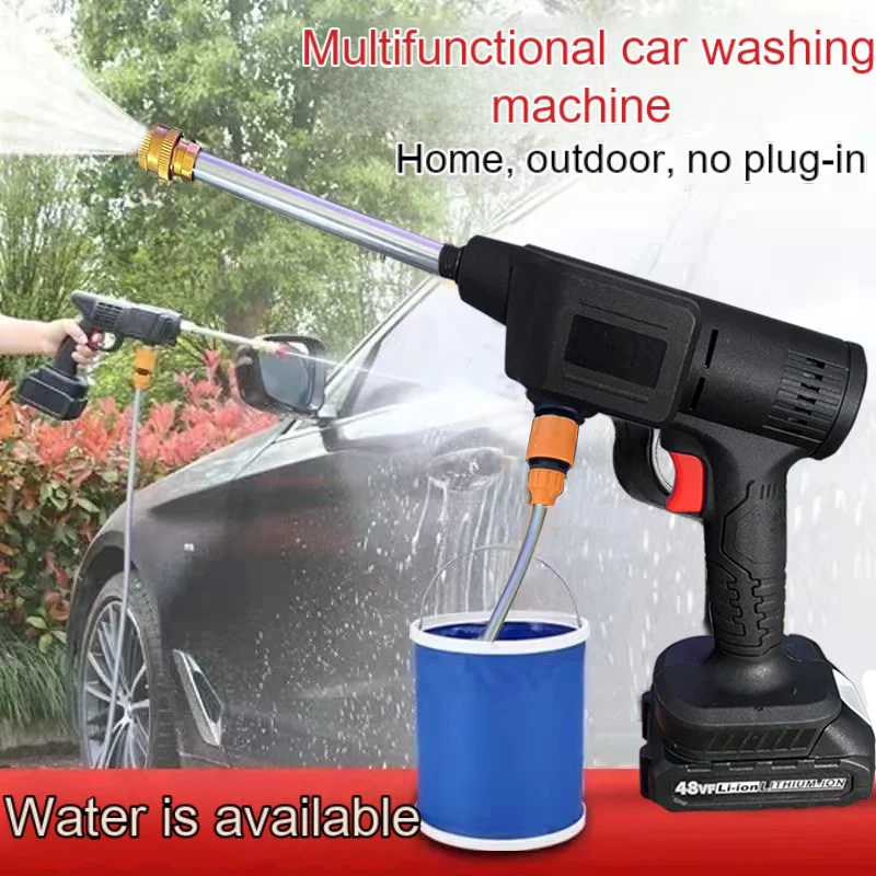 Cordless high pressure washer Rechargeable car wash gun nozzle Foam electromechanical garden car water gun applies Makita 18V