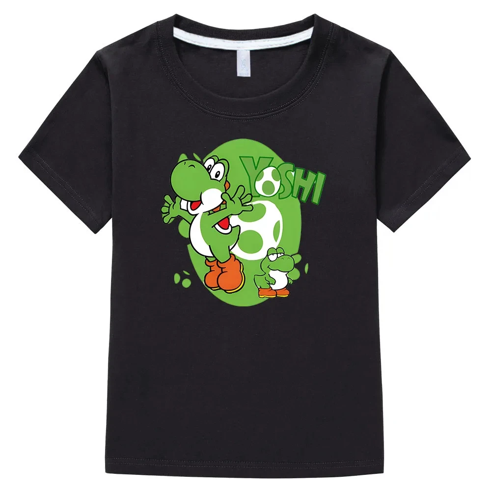 100% bawełniane ubrania dziecięce T-Shirt chłopięcy/dziewczęcy Super Smash Bros koszula Yoshi nadruk kreskówkowy dzieci T-Shirt letnie casualowe