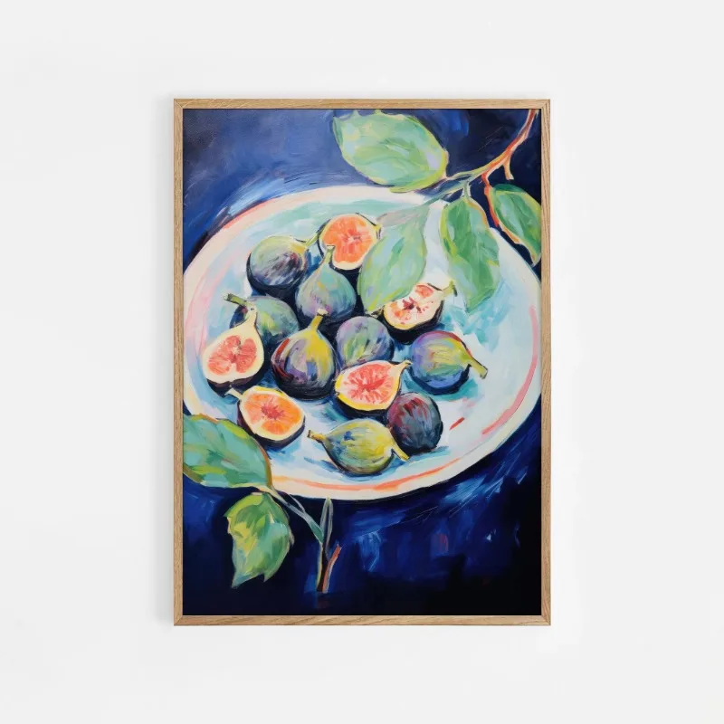 Maximalist Modern Abstract Fruit Wall Art Print Orange Peaches Strawberry Watermelon Tomato Lemon Fig Canvas Poster Home Deco