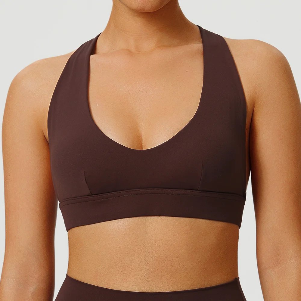 New Hanging Neck Sports Yoga Bras Women's Shock Absorption Support Backless Outdoor Running Vest  Underwear Woman Gym Crop Tops