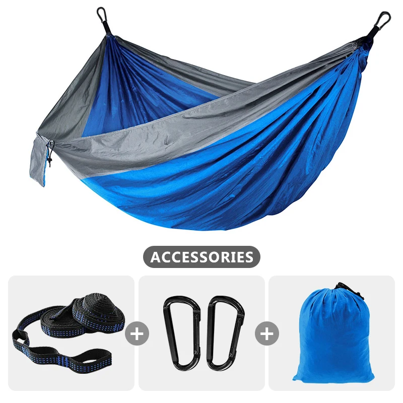 

102*55inch Double Camping Hammocks With 2 Tree Straps Portable Indoor Outdoor Travel Hammock For Backpacking Beach Hiking Swing