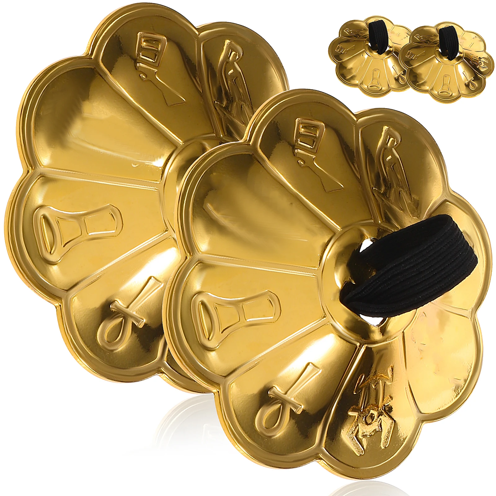 

2 Pairs Copper Finger Cymbals Musical Hand Cymbals for Lightweight Durable Percussion Instrument Mini Size