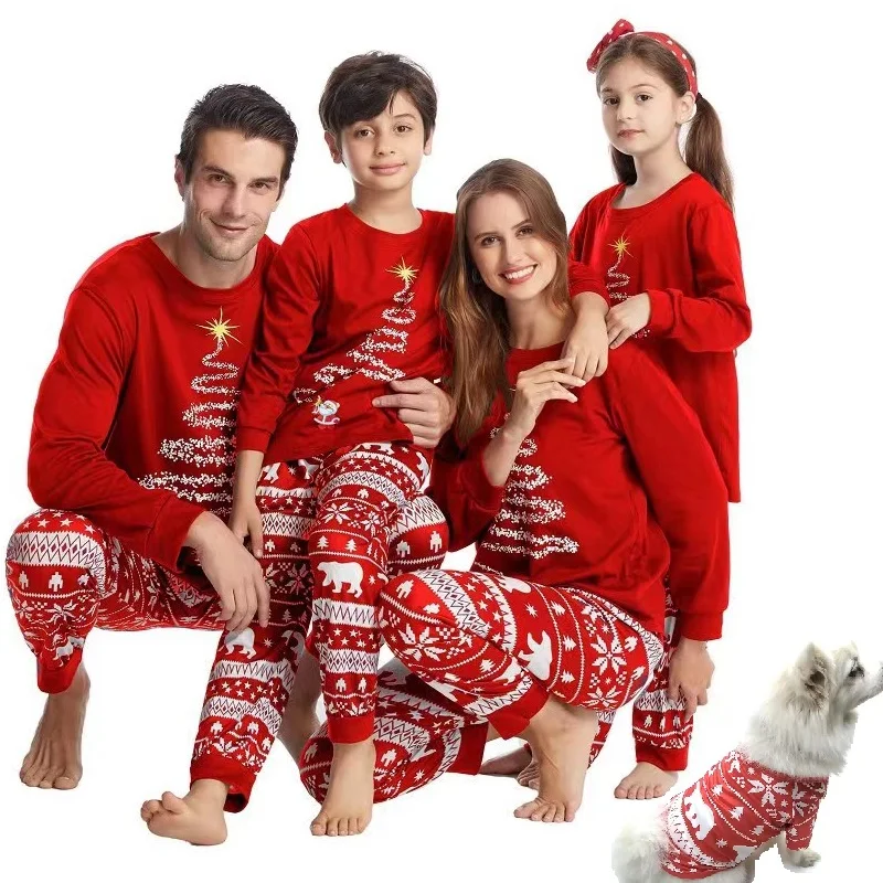 

2024 Christmas Family Matching Outfits Look Polar Bear Father Mother Children Pajamas Sets Daddy Mommy and Me Xmas Pj's Clothes