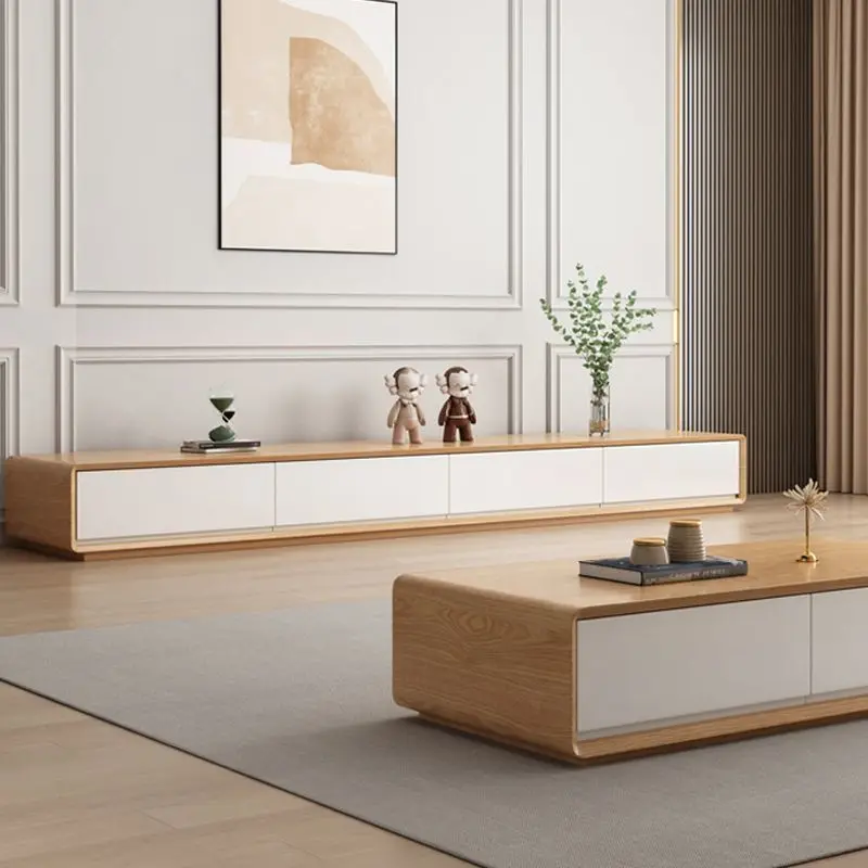 Platform, TV cabinet, simple, modern, minimalist, Japanese, log color, small apartment