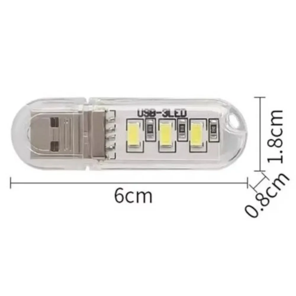 Portable 3LED USB Night Light White Light Mini Night Lamp 5V DC Table Lamp Bedside