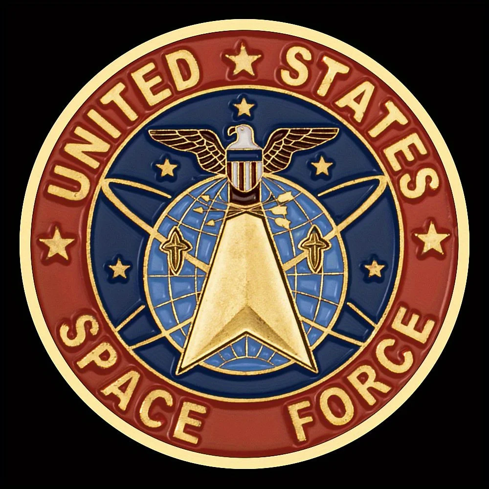 1 pcs United states space force golden plated commemorative coin challenge coin