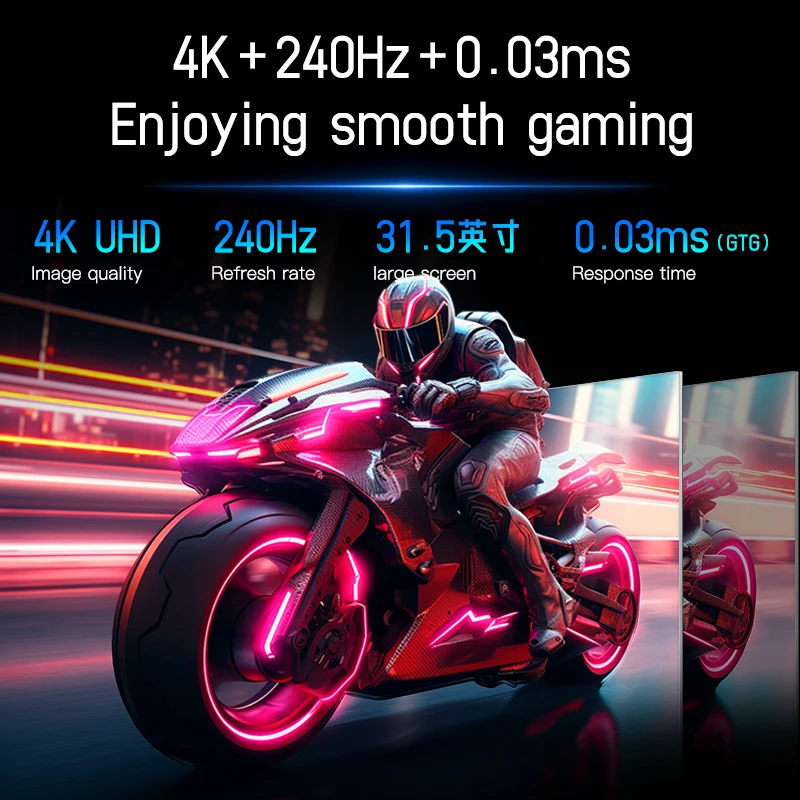 جهاز مراقبة الألعاب الرياضية الإلكترونية Kuycon Q32L 4K مع شاشة عرض ذاتية الإضاءة QD-OLED بتردد 240 هرتز QD-OLED