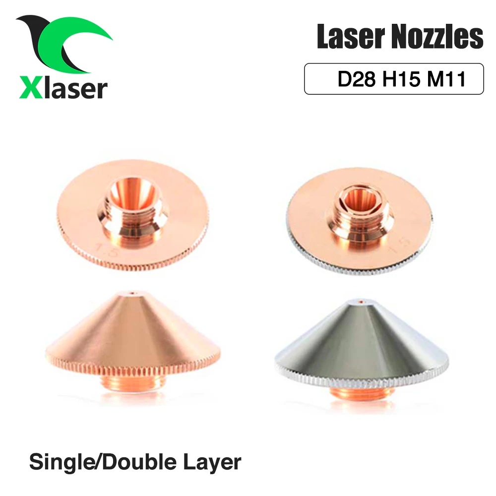 XLaser-Tête de découpe laser à fibre, buse laser, simple ou double couche, calibre 0.8-5.0mm, Dia 28mm, M11, H15, Fit for Pride itec, WSX, Raytools