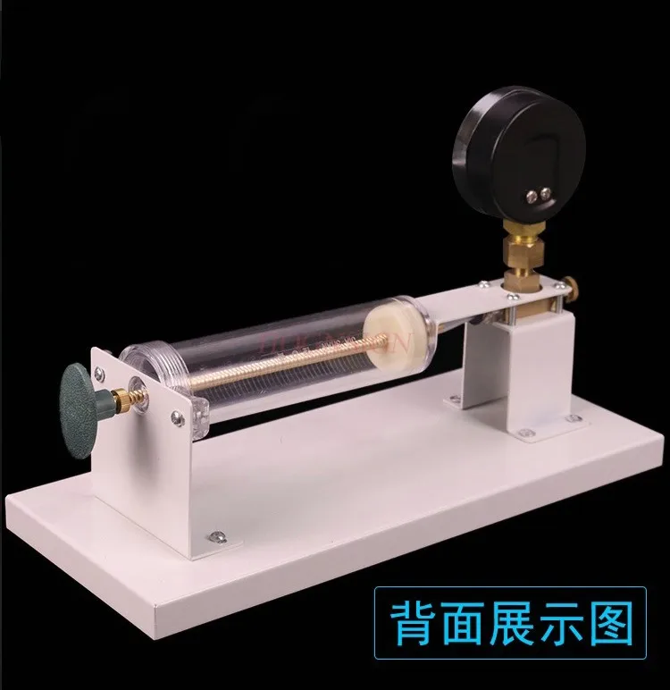 Experimental equipment for isothermal changes of ideal gas, pressure volume relationship, gas law demonstration