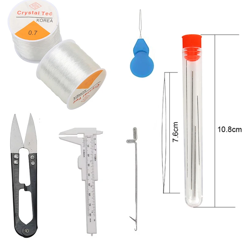 Jewelry Beading Tools Kit Sets 0.5mm Elastic Cords Needles Scissors Vernier Calipers For DIY Bracelet Findings Necklace Making