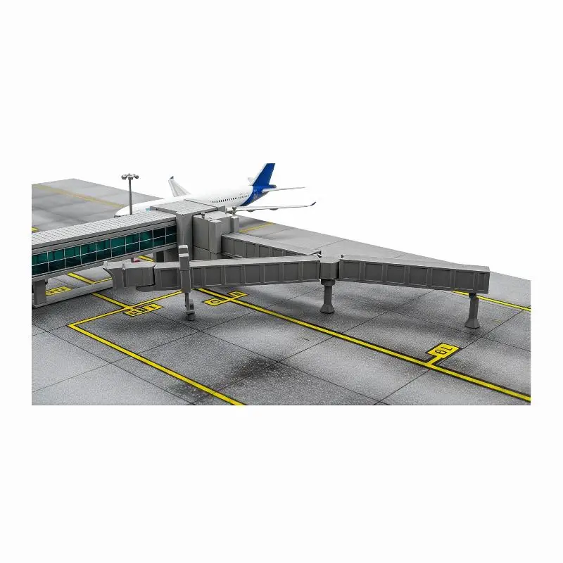 1:400 Scale Airport Double Corridor Bridge Model High Simulation 1 Set Airport Scene Diorama Decor for Hobby Collectors