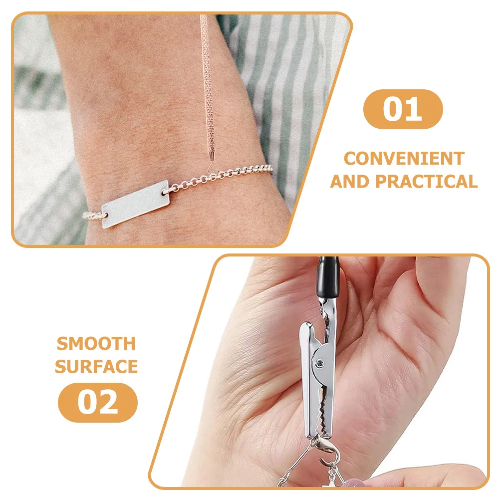 

Efficient Bracelet Wearing Clip Assistance Tool for Secure Hooking and Unhooking Jewelry Fasteners Durable Metal Craft Accessory