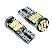 100 Uds T10 W5W bombillas LED CANBUS Interior del coche cúpula puerta guantera maletero luces de matrícula 12V 4014-26MSD 6500K blanco azul hielo