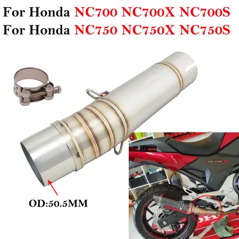 혼다 NC700 NC700X NC750 NC750X NC750S 2012 – 2023 용 슬립온 오토바이 배기 이스케이프 수정 중간 링크 파이프, 51mm 머플러
