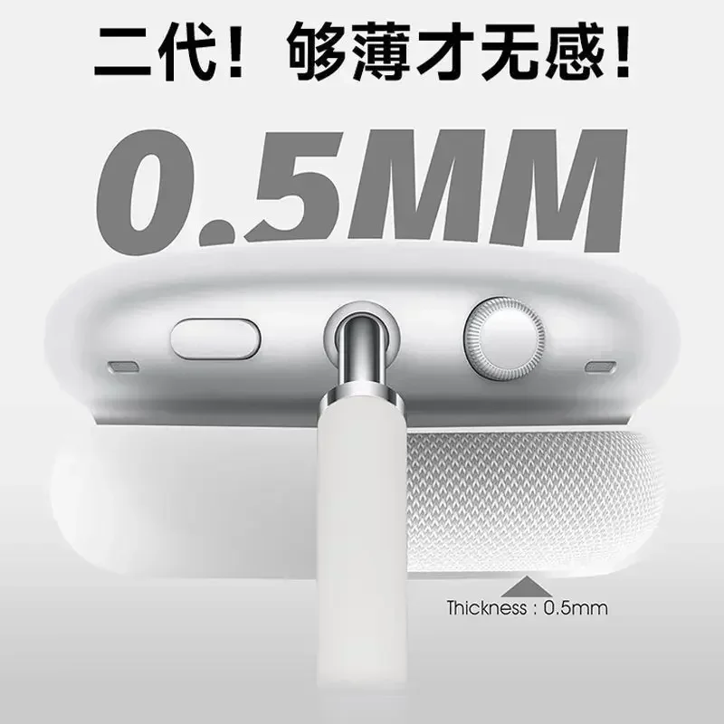 Papaya Orange Farbe 2024 für AirPods Max/2 Silikon-Schutzhülle, TPU, transparent, dreiteiliges Set, sturzsicher und staubdicht