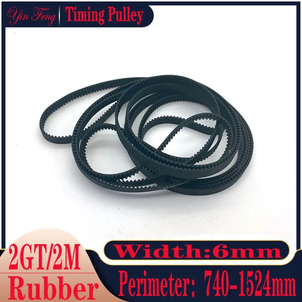 

2GT Rubber Synchronous Belt, Closed Belt, Circumference 740-1524mm, Width 6mm, Suitable For Industrial Transmission