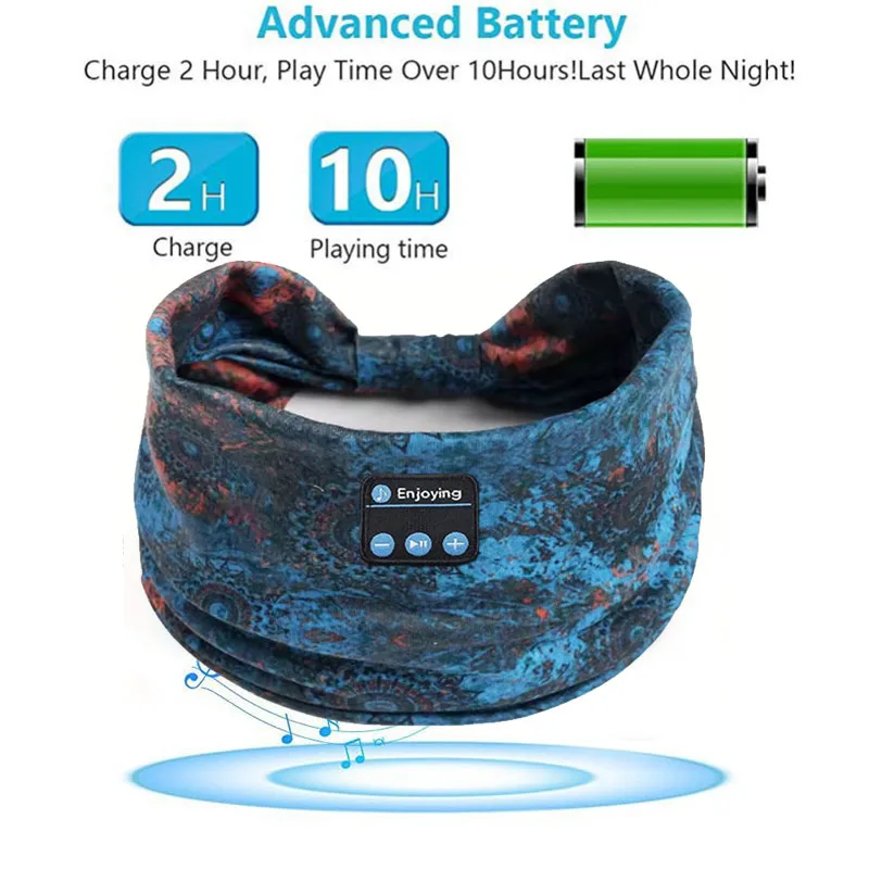 سماعات بلوتوث الرياضة النوم عقال سماعات لاسلكية مرنة الموسيقى قناع العين سماعة رأس لاسلكية بوهو عقال اليوغا العمل